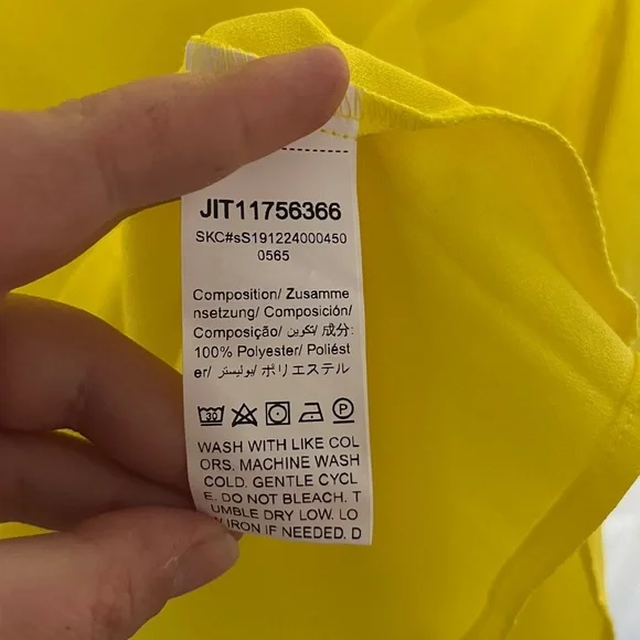 SHEIN SPRING Yellow ruched Puff Sleeve Blouse plus size - Picture 7 of 9